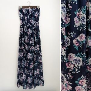 KISMET Floral Strapless Maxi Dress, S